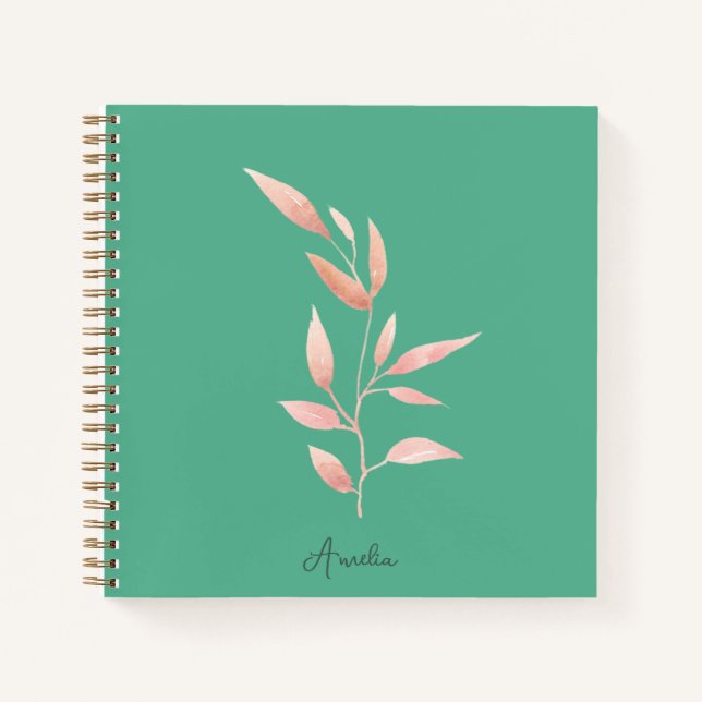Carnet Moderne jeté décoratif aux feuilles botaniques sar (Devant)