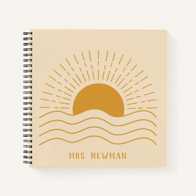 Carnet Moderne minimaliste Boho Sun Appréciation de l'ens (Devant)