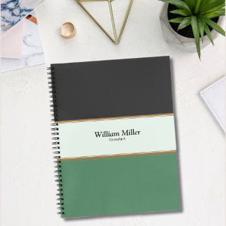 Carnet Moderne minimaliste Grandes vertes noires