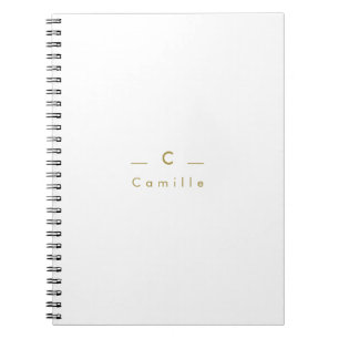 Carnet  Moderne Minimaliste Monogramme Initiale
