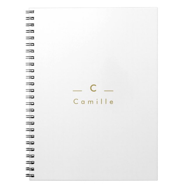 Carnet  Moderne Minimaliste Monogramme Initiale (Devant)