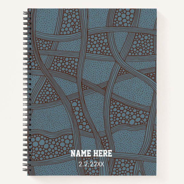 Carnet Moderne modèle abstrait écriture Nom personnalisé (Devant)