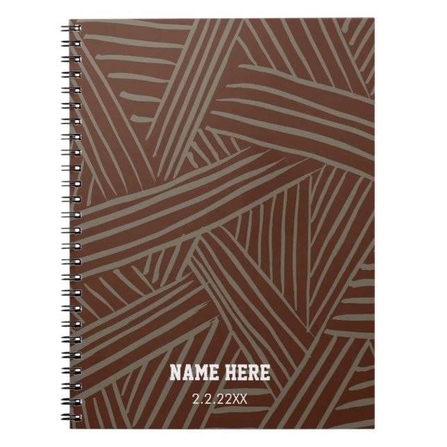 Carnet Moderne modèle abstrait écriture Nom personnalisé (Devant)