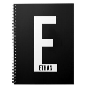 Carnet Moderne Monogramme Personnalisé Gras et Nom