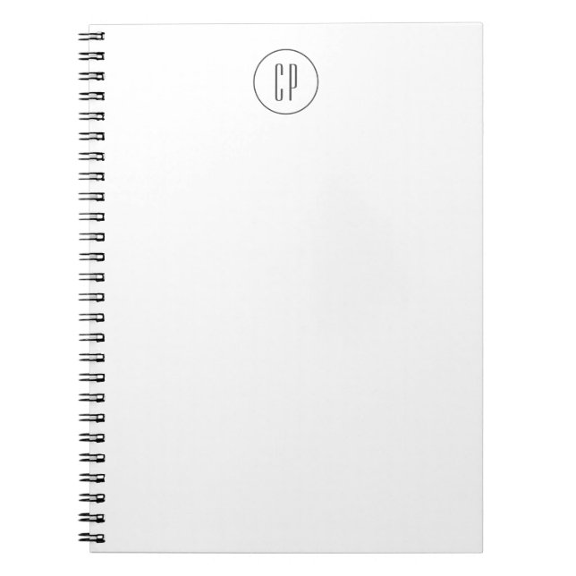 Carnet Moderne Monogramme Professionnel Plat Initiales si (Devant)