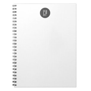 Carnet Moderne Monogramme Professionnel Plat Initiales si