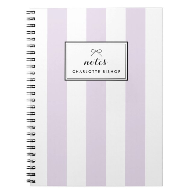 Carnet Moderne Pastel Lilac Grilles verticales Personnali (Devant)