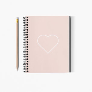 Carnet Moderne Pastel Rose & Coeur Minimaliste Beau Cadea