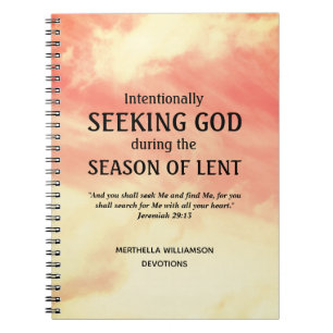 Carnet Moderne Personnalisé RECHERCHE DIEU Pâques Lenten