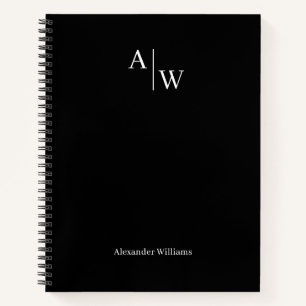 Carnet Moderne Professionnel 2 Monogramme Initial De Base