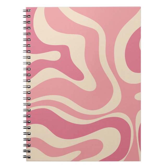 Carnet Moderne Rétro Abstrait Liquide Tourbillon Motif Ro (Devant)