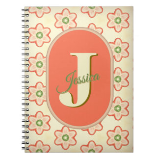 Carnet moderne Retro personnalisé Monogramme