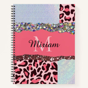 Carnet Moderne rose gold pailleté gouttes de fard rose gi