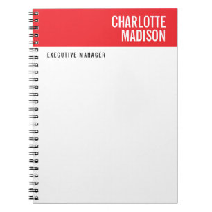Carnet Moderne Rouge Noir Blanc Tendance Minimaliste Simp