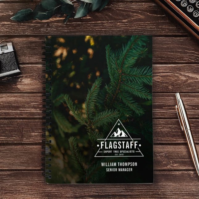 Carnet Moderne Rustique Masculin Montagne Arbre Arboriste (Créateur téléchargé)