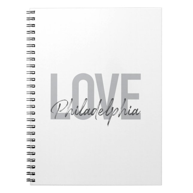 Carnet Moderne, simple, cool, design Amour Philadelphie (Devant)