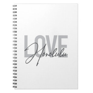 Carnet Moderne, simple, design urbain cool Love Honolulu