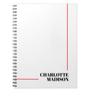 Carnet Moderne Simple Noir Blanc Tendance Minimaliste Sim