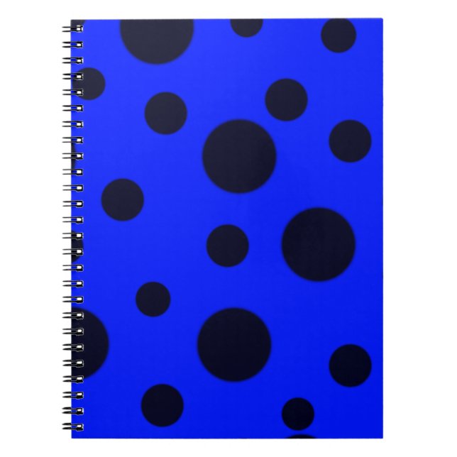 Carnet Moderne Simple Noir pois motif jaune point (Devant)