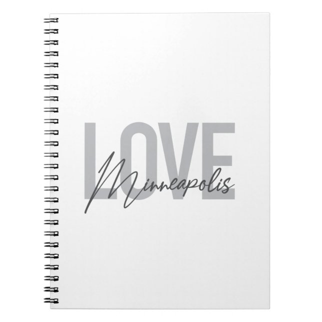 Carnet Moderne, simple, urbain, Amour cool Minneapolis (Devant)