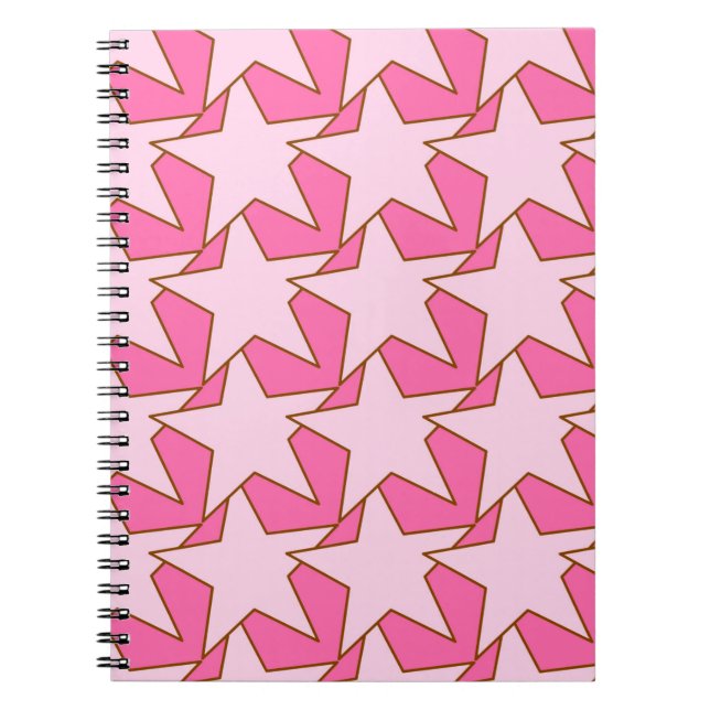 Carnet Moderne Star Géométrique - rose clair et profond (Devant)