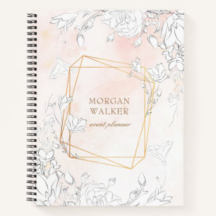 carnet moderne subtil de monogramme floral