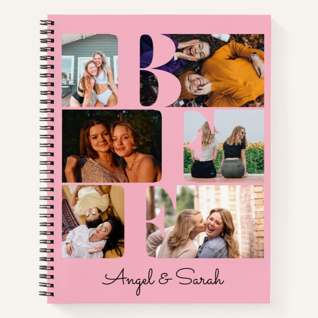 Carnet Moderne tendance BFF meilleur ami photo Collage ro (Devant)