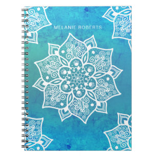 Carnet Moderne turquoise bleu ombre pascolor mandala