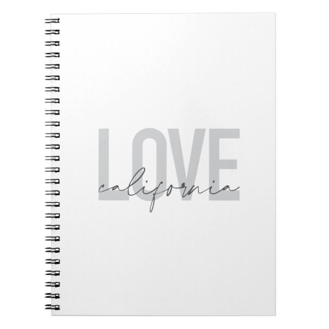 Carnet Moderne, urbain, tendance, design cool Love Califo (Devant)