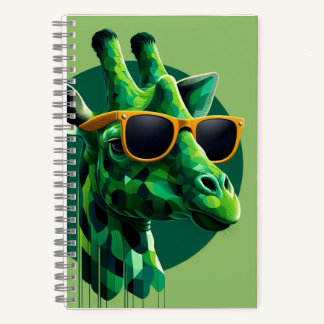Carnet moderne vert coloré Giraffe