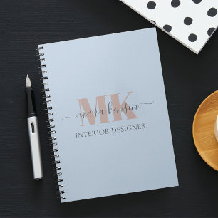 Carnet Modert Mocha Mousse Monogram Bleu Poussiéreux