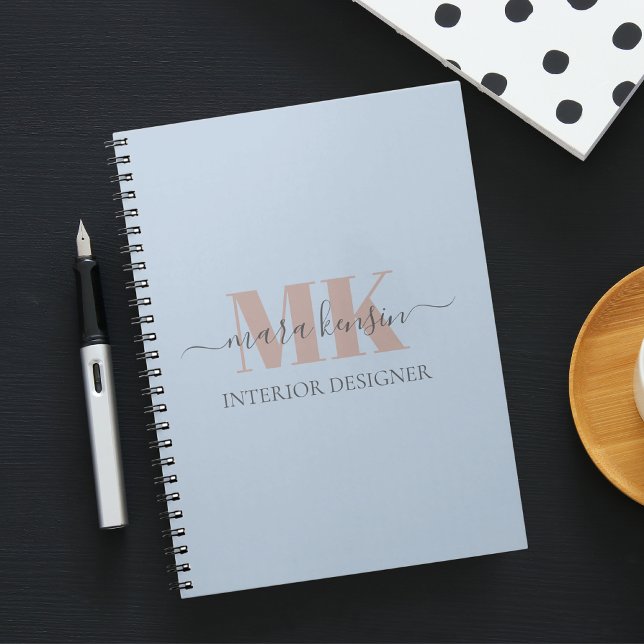 Carnet Modert Mocha Mousse Monogram Bleu Poussiéreux (Créateur téléchargé)