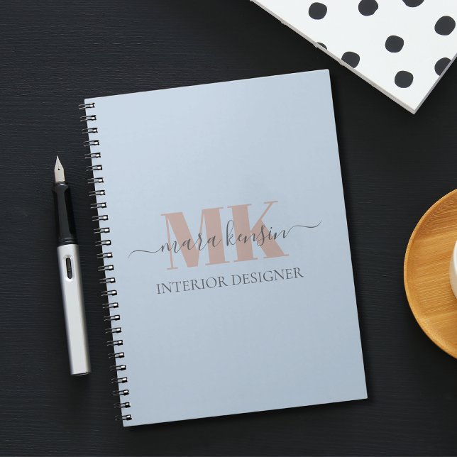 Carnet Modert Mocha Mousse Monogram Bleu Poussiéreux (Créateur téléchargé)