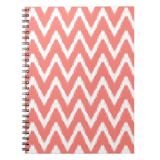Carnet Modes asiatiques saumons Ikat Chevrons (Devant)