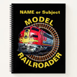 Carnet Modifier le modèle de texte Railroader Red Yellow<br><div class="desc">Any Railroad Modeller veut love this one - See my store for this design on other items - et more great train Gift Ideas !</div>