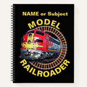 Carnet Modifier le modèle de texte Railroader Red Yellow