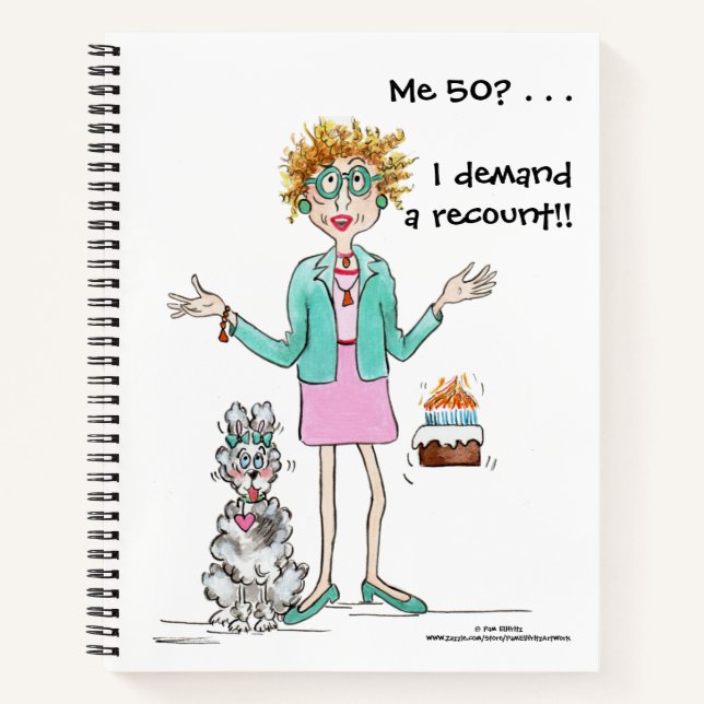Carnet Moi 50 ? Caricature de femme assertive (Devant)