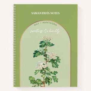 Carnet Mois de fleurs de naissance personnalisées Mai Haw