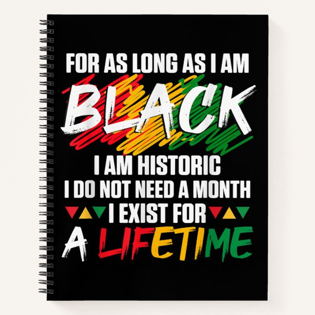 Carnet Mois de l'histoire des Noirs Pour aussi longtemps  (Devant)