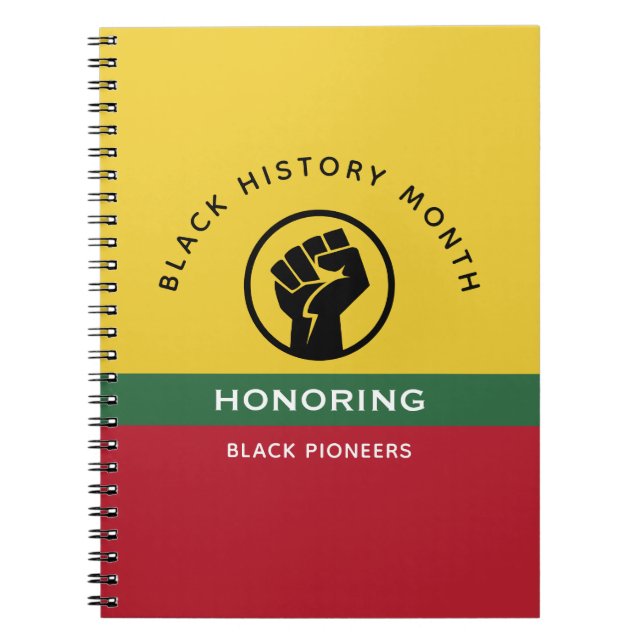 Carnet Mois de l'histoire noire Texte courbe afro-américa (Devant)
