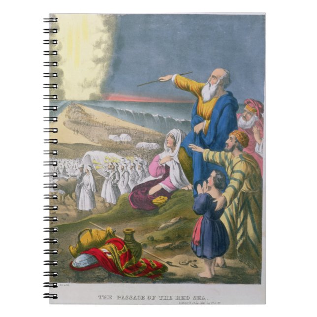 Carnet Moïse séparant la Mer Rouge, d'une bible imprimée (Devant)