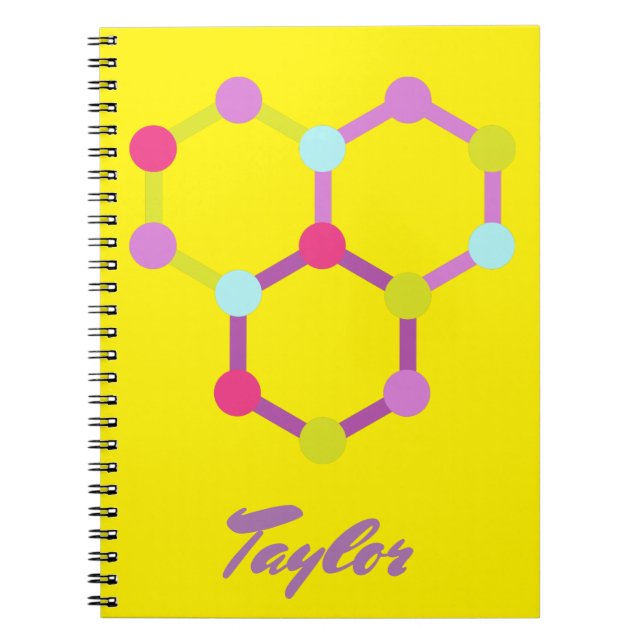 Carnet Molécules modernes jaunes (Devant)