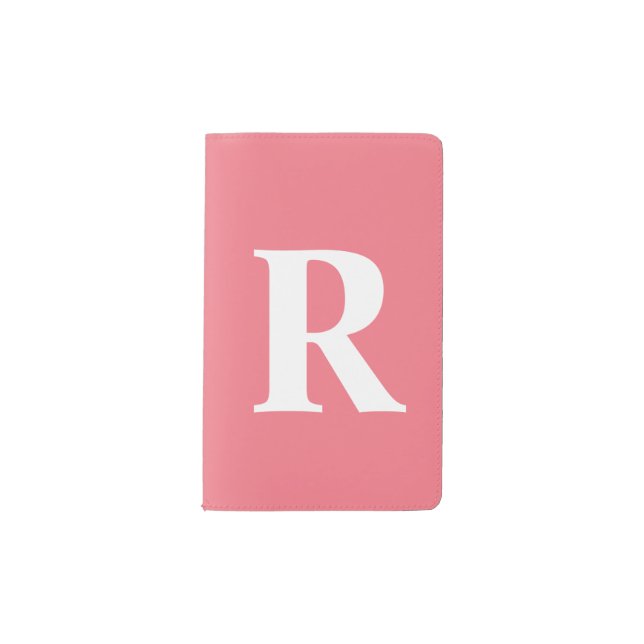 Carnet Moleskine De Poche Monogramme personnalisé Saumon Papaya simple (Devant)