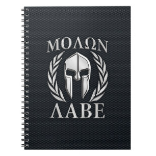 Carnet Molon Labe Chrome Comme Casque Spartan sur Grille