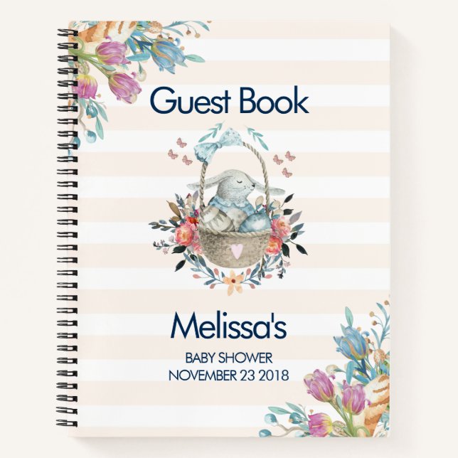 Carnet Momma Bunny dans le Baby shower de fleurs de panie (Devant)