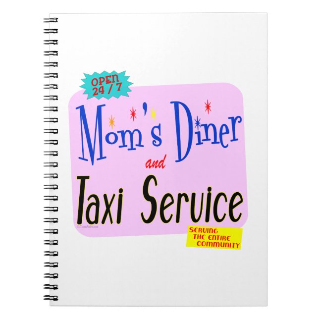 Carnet Moms Diner and Taxi Service Retro Saying (Devant)