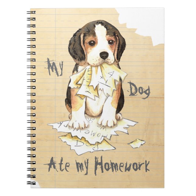 Carnet Mon beagle a mangé mon travail (Devant)