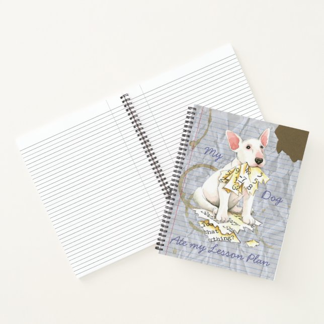 Carnet Mon Bull Terrier Ate mon plan de leçon (Intérieur)