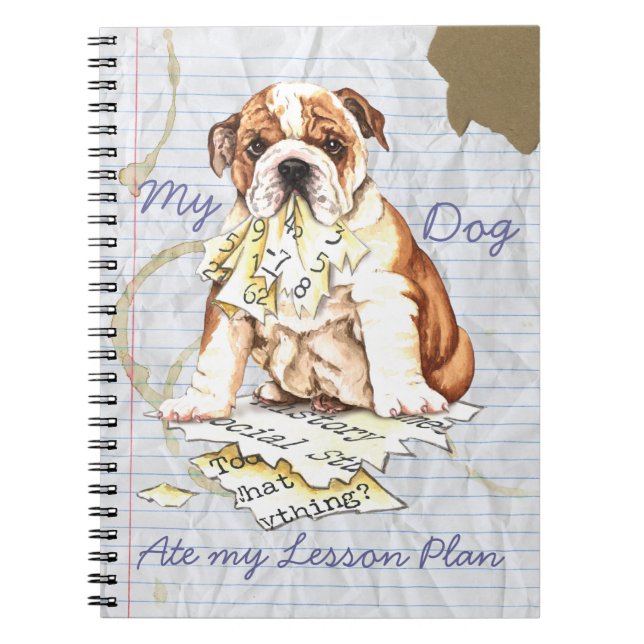 Carnet Mon Bulldog Met à jour mon plan de leçon (Devant)
