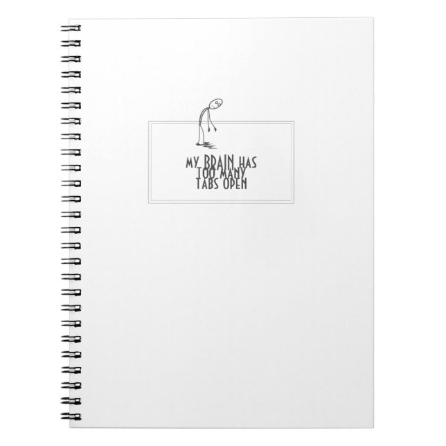 Carnet Mon Cerveau A Trop D'Onglets Ordinateur Ouvert (Devant)